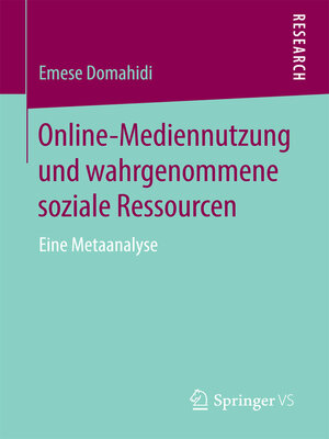 cover image of Online-Mediennutzung und wahrgenommene soziale Ressourcen